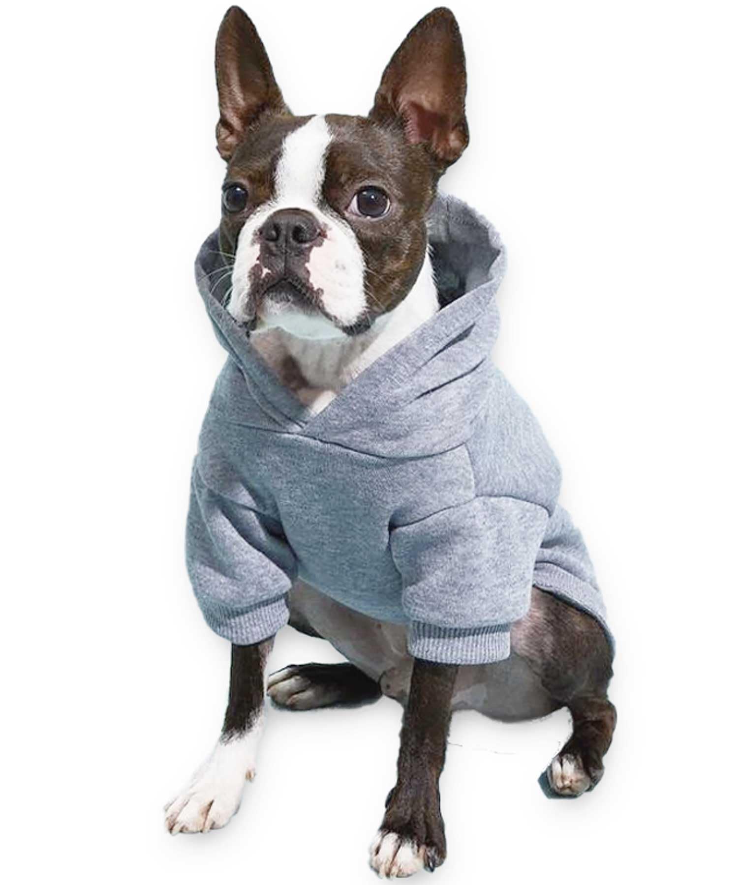 Small Dog Hoodie Security Puppy Sweatshirt Pet Hoodies for Medium Dogs, Grey, Small (3.3-5.5lb)