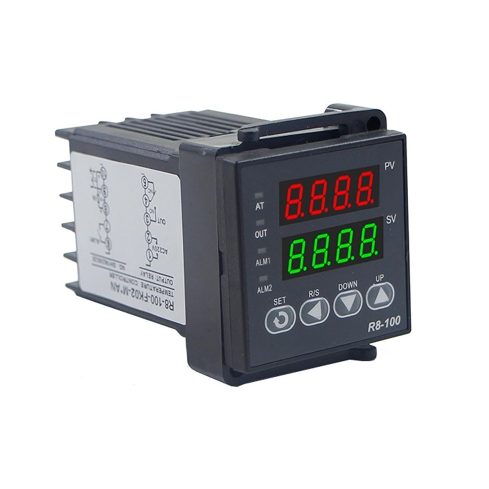 Programowalny regulator temperatury PID R8-100, uniwersalne wejście K/J/PT100, SSR i wyjście przekaźnikowe, AC 220 V, 0 ~ 1300 ℃ cyfrowy termostat 1 szt(48x96mm)