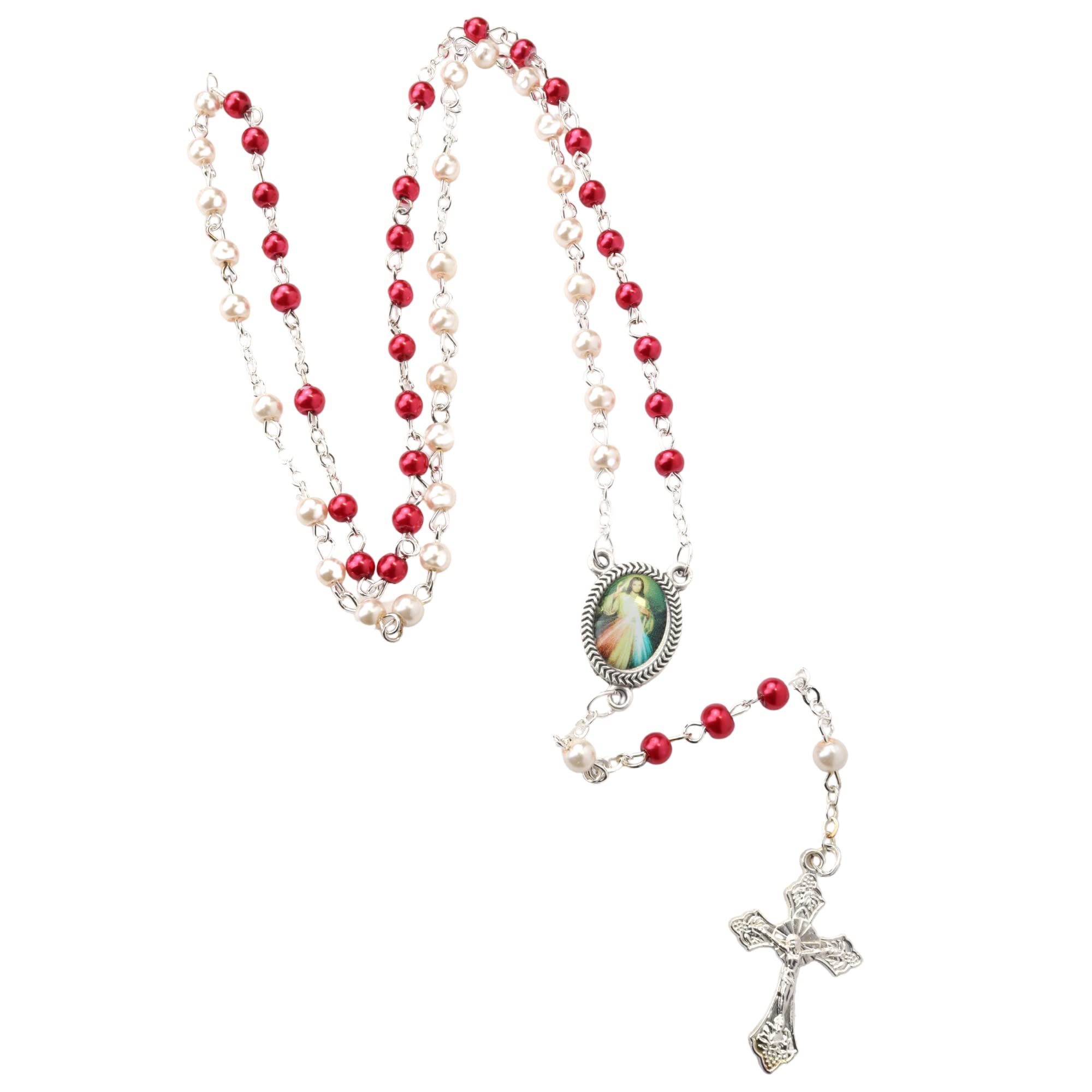 Amazon.com: Needzo Divine Mercy Rosary with Crucifix Pendant