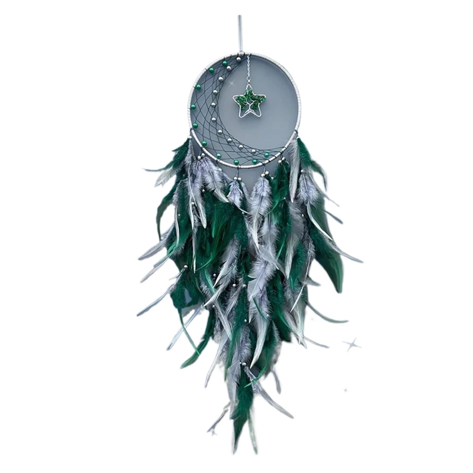 Dream Catchers Dream Catcher Living Room Hanging Ornaments Handcrafted Colorful Feather Wind Chime Wall Pendant Home Decorations(Green)