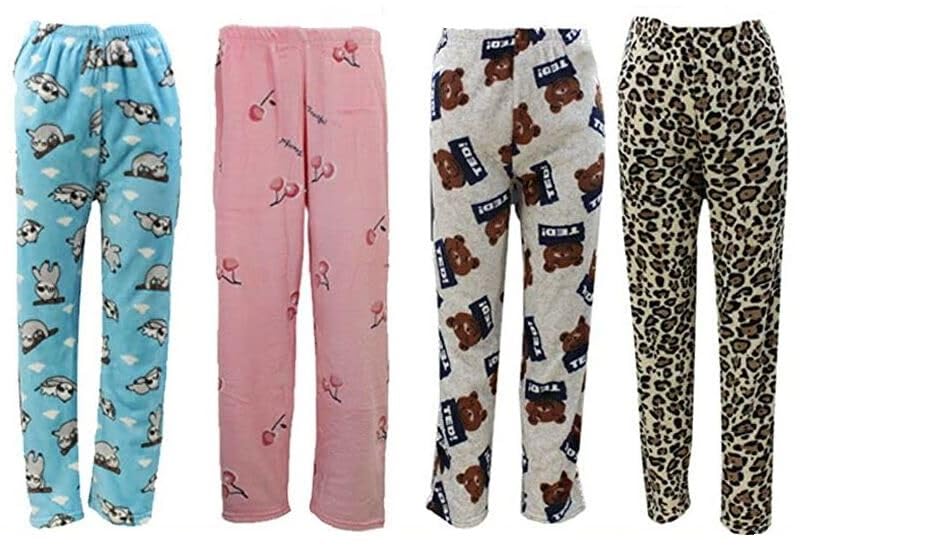 Women's woolen soft velvet fleece Printed Pyjama/Trackpant Bottomwear for winterwear Pack of 4-image-20