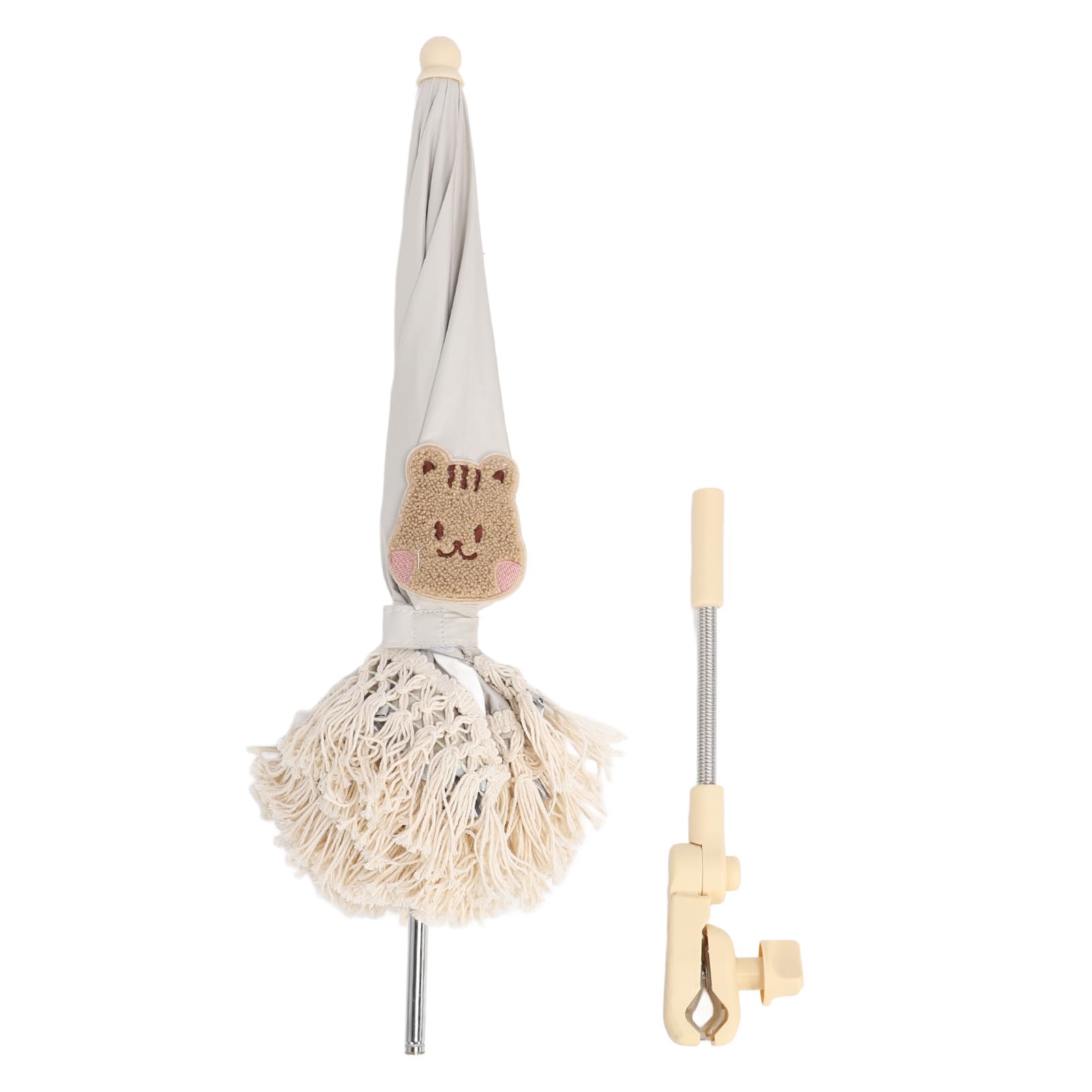 Baby Parasol Flexible Angle Adjustment Bohemian Style Stroller Sun Protection Shade Umbrella with Holder Clip CLAMP for Some People Outdoor USE (Squirrel)