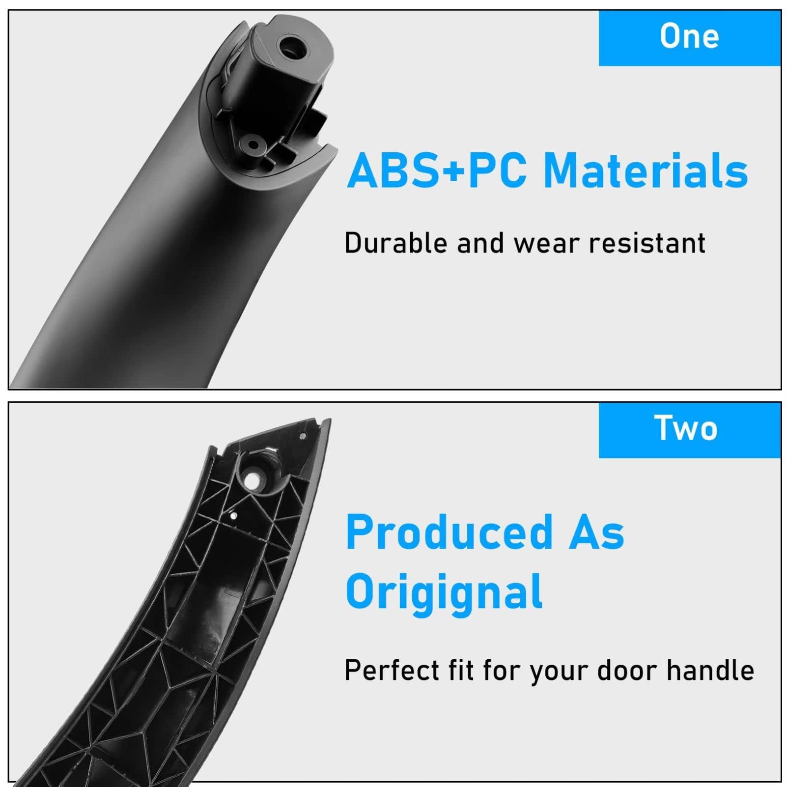 2PCS Compatibile con Maniglia Porta Interna BMW Serie 3 F30 F31 F34 F80 Maniglie Interne Sinistra+Maniglia Della Porta Destra per Serie 4 F32 F33 F36 F82 F83 (Nero)