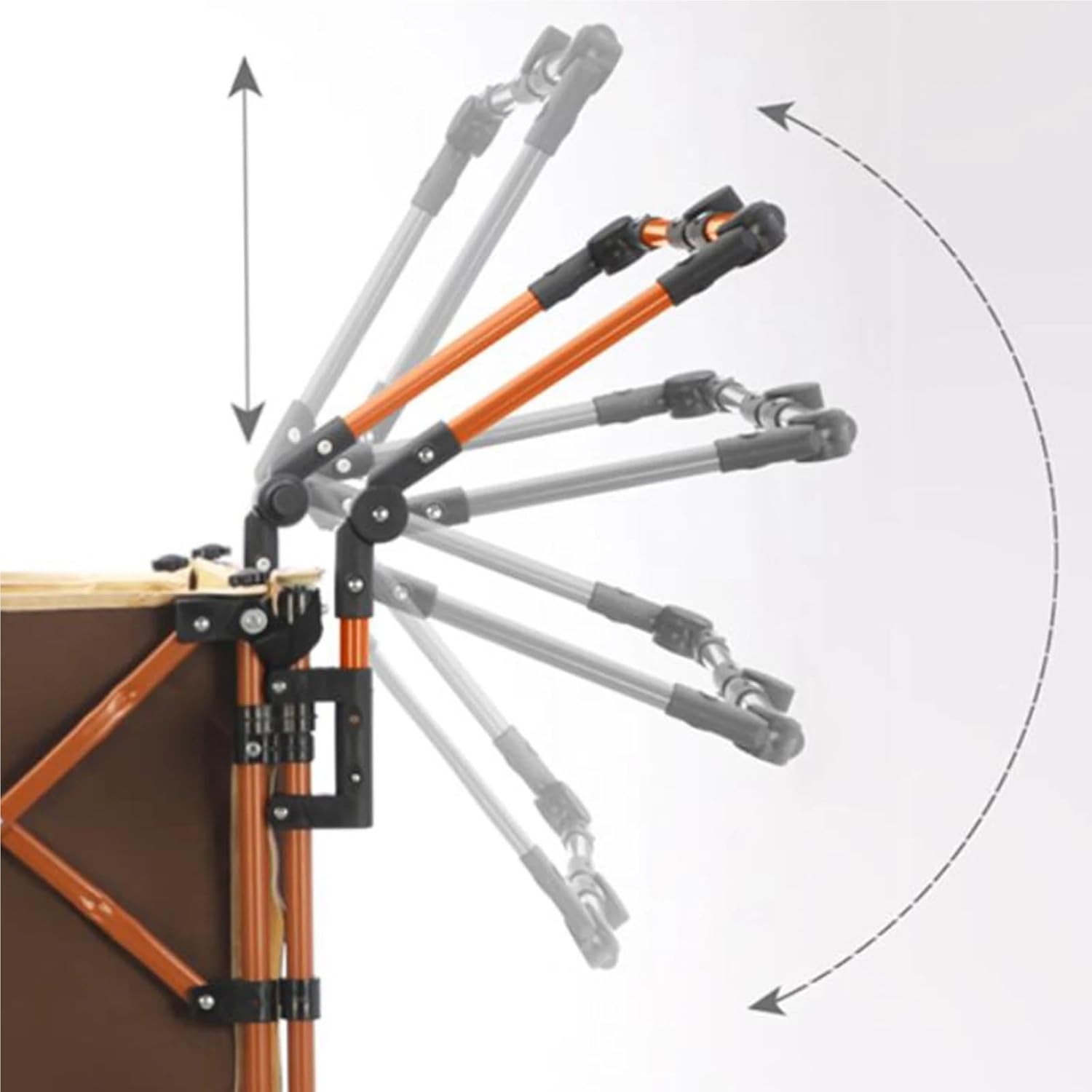 Utility Wagon Handle Folding Wagon Push Handle Outdoor Camping Wagon Handle Adjustable Removable Easy to Install Gathering Camper Special Pushbar(Black)