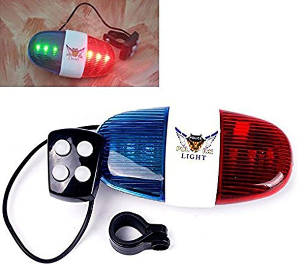 Lighter House XC-325 6 Plastic LED Light 4 Sounds Trumpet Cycling Horn, Multi Color