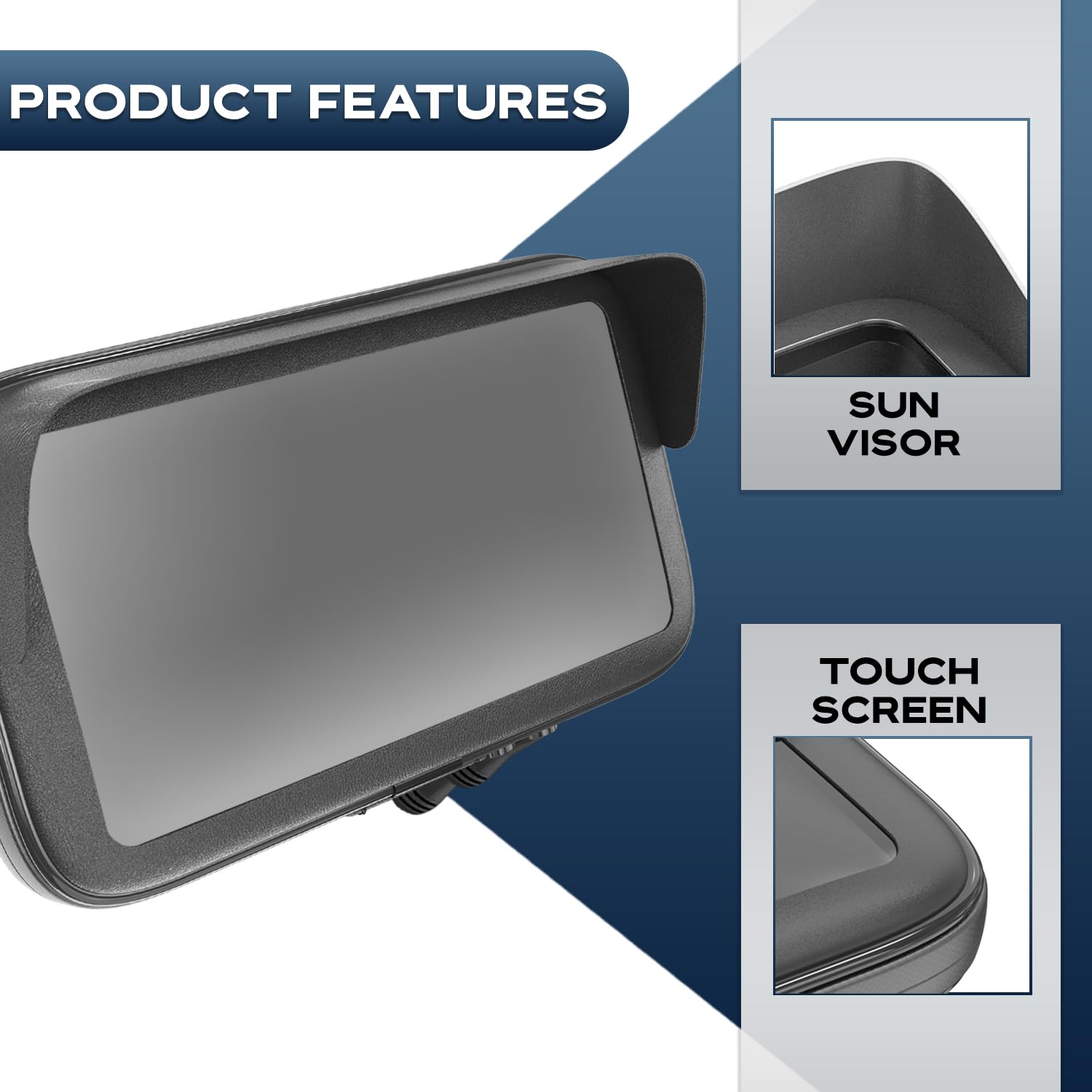 Support telephone moto velo etanche coque avec visiere antireflet valable pour les smartphones jusqu'a 7,5" fixation de guidon incassable compatible avec tous types de guidons de motos et de vélos