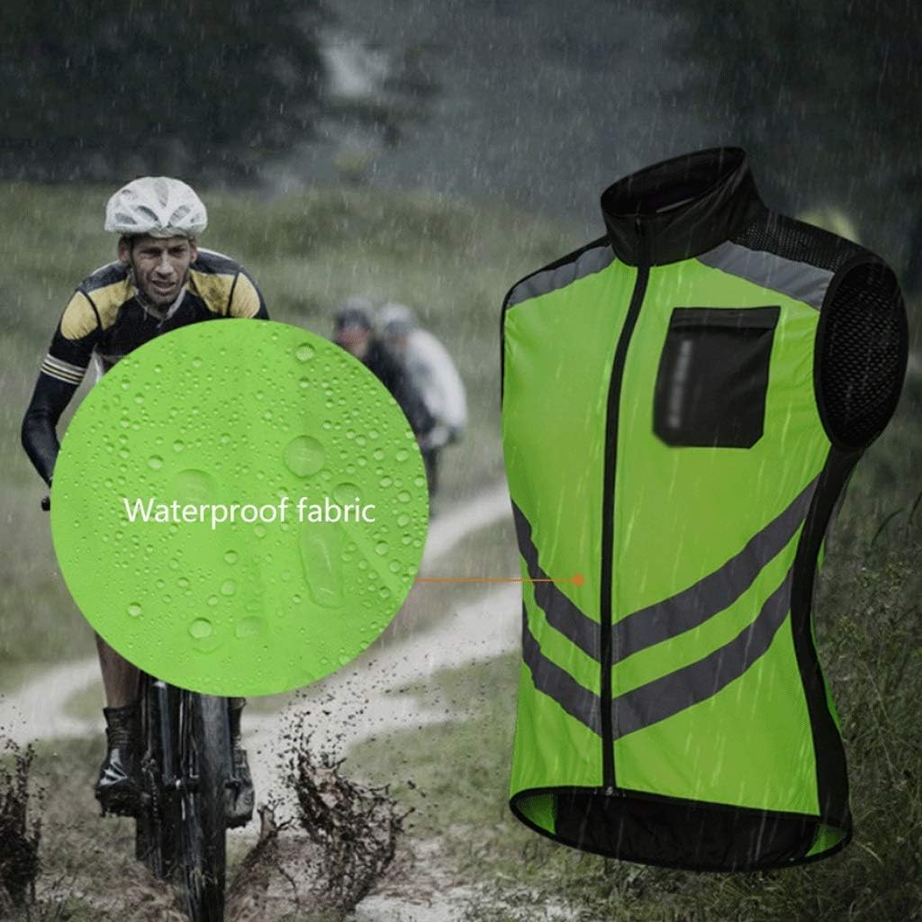 hi vis chaleco reflectante de alta visibilidad, Chaleco de seguridad Chaleco de seguridad liviano Chaleco reflectante a prueba de viento de poliéster 360° de alto