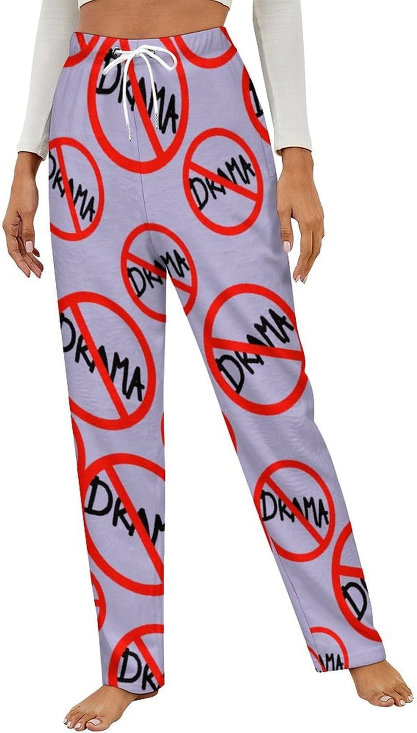 Have Funny No Drama Fuzzy Pajama Pants Fleece Bottoms Women Soft Plush Lounge Pants