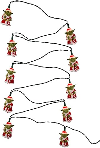 Kurt Adler - Juego de luces UL de 10 luces de Star Wars Santa Yoda
