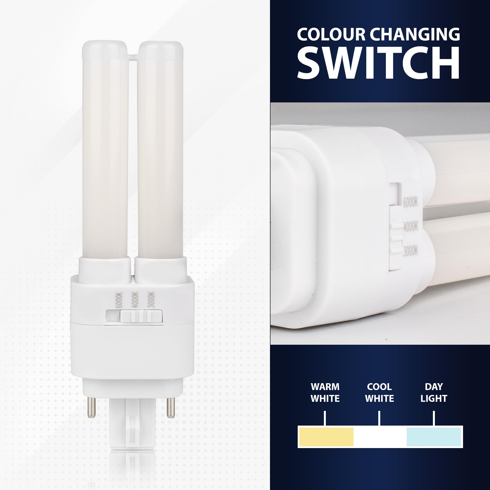 Bright Source LED PL-C Retrofit Compact Bulb, CFL Replacement, G24 4-Pin Socket Base, 8W, 960lm, IP44 - Image 3