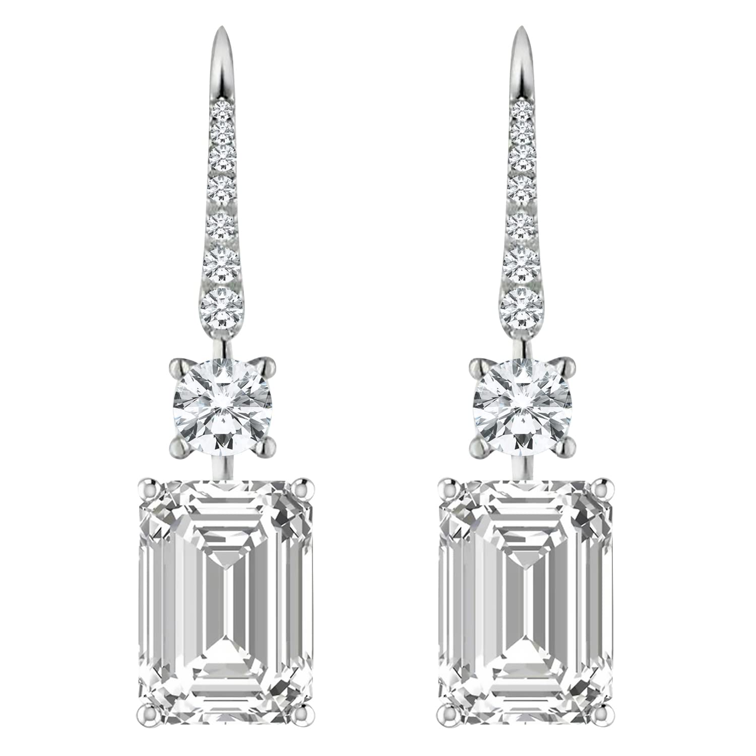 Peora American Diamond Studded Silver Plated Drop Earrings Fashion Stylish Jewellry Gift For Girls & Women (PX8E83) (B0BX3QVY2Y) Amazon Price History, Amazon Price Tracker