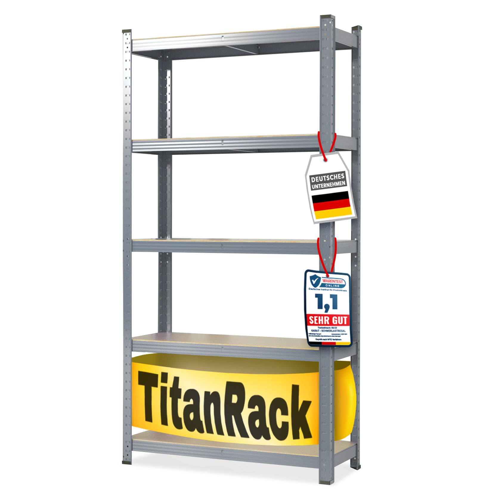 KARAT Rekken voor zware lasten voor garage, kelder, werkplaats - steekrek - breed rek - opbergrek - kelderrek - hoekrek - bandenrek - rooster rek (verzinkt, 180 x 90 x 30 cm