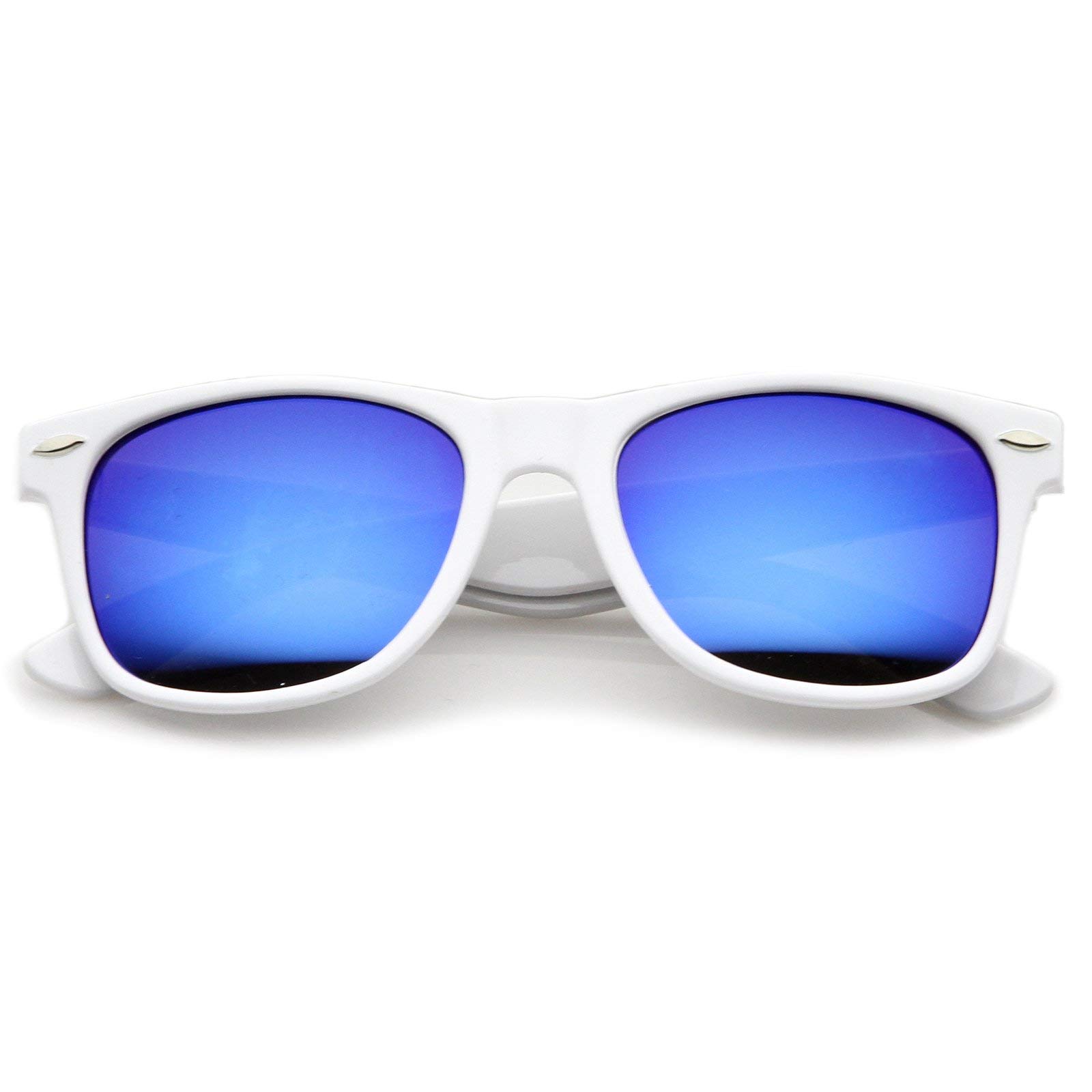 zeroUVFlat Matte Reflective Flash Color Lens Large Horn Rimmed Style Sunglasses 8025