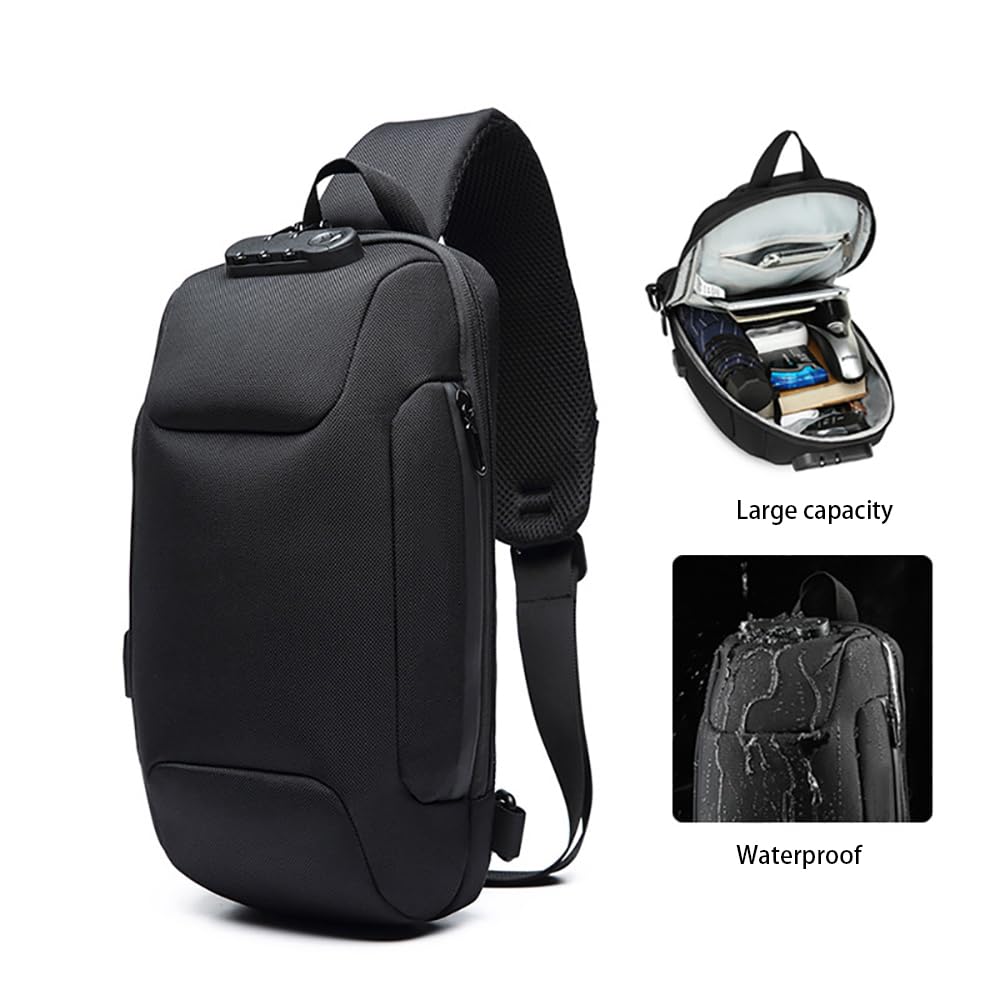 Stoßfester Schulter-/Brustrucksack, Tragetasche, kompatibel mit MSI Claw A1M 17,8 cm / MSI Claw 8 Ai+, Schwarz