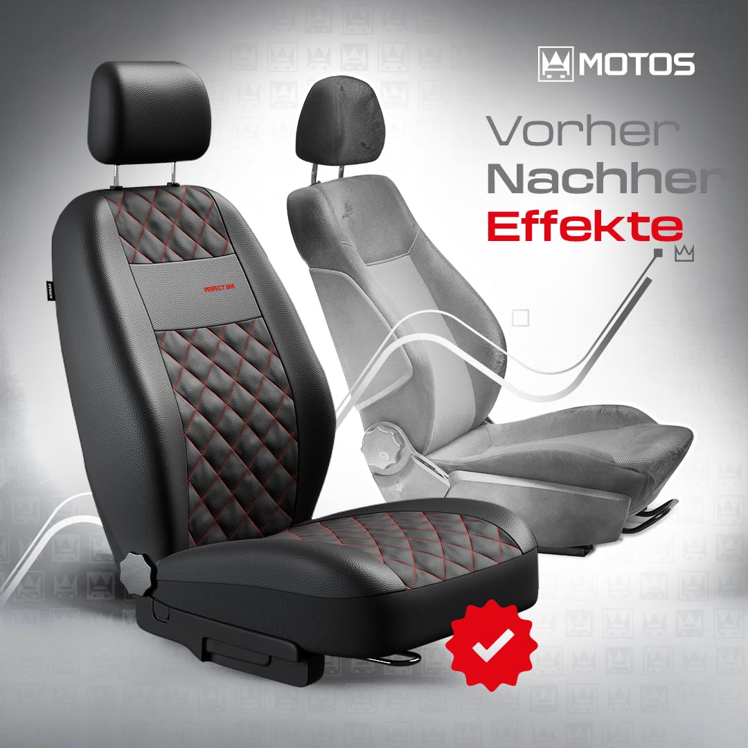 MOTOS Fundas universales para Asientos de Coche para Suzuki Vitara Funda Asiento Coche Delantero con Sistema de Airbag Activo, Ajuste, Material de Tres Capas, Aspecto Elegante, Aplicación Ver