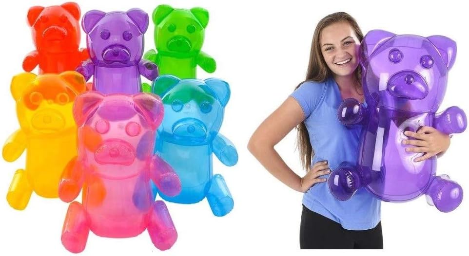 Queensell 6 Inflatable Gummy Bears 24 Inches Tall Party Decorations Photo Ops CandyLand
