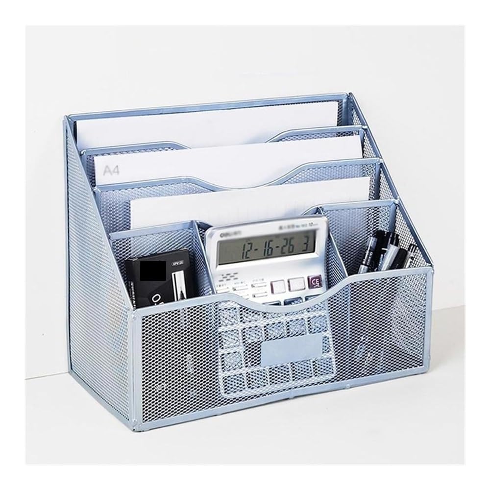 Portacartelle Organizzatore verticale for cartelle portadocumenti, raccoglitore for documenti cartacei e riviste(Silver)