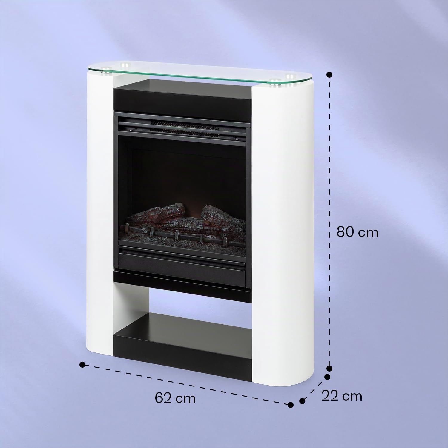 Klarstein Elektrokamin, Elektro Heizungen für Wohnzimmer & Innenräume, Elektrischer Kamin mit LED Flammen, Sparsamer Elektroofen, Heizlüfter mit Timer, Einstellbarer Thermostat, Heizung 1800 W