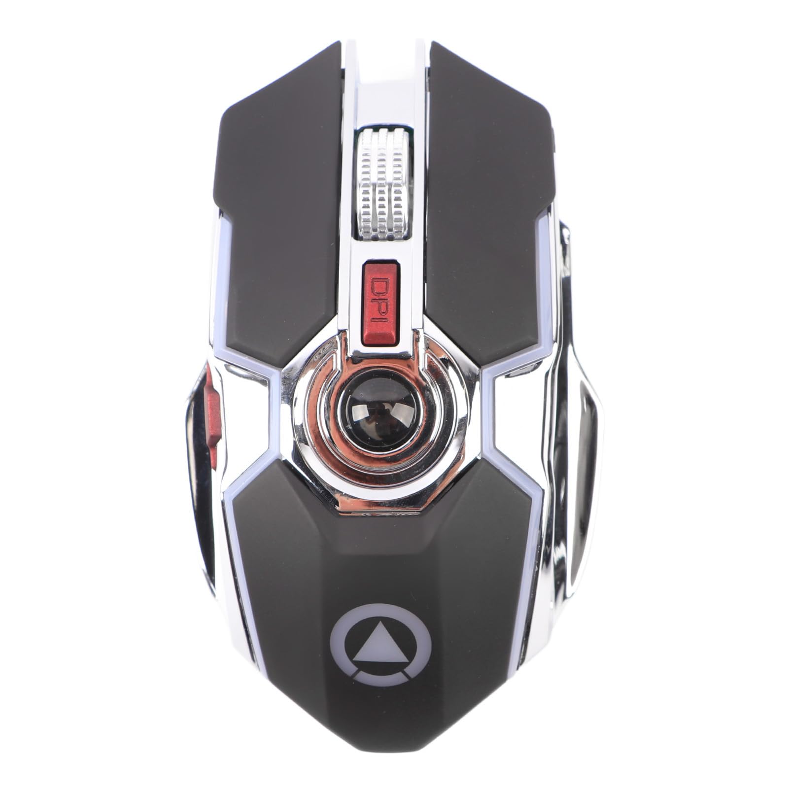 ANGGREK Office Mouse, Electroplated Black Connection Silent Design RGB Backlit Computer for Family (USB Charge)