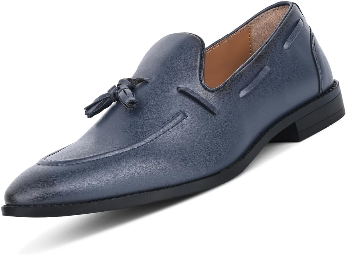 Loafers Formal Shoes for Men Slip-On Moccasins with Tassel | Ideal for Business, Casual, Parties (LSRGMCTABU)