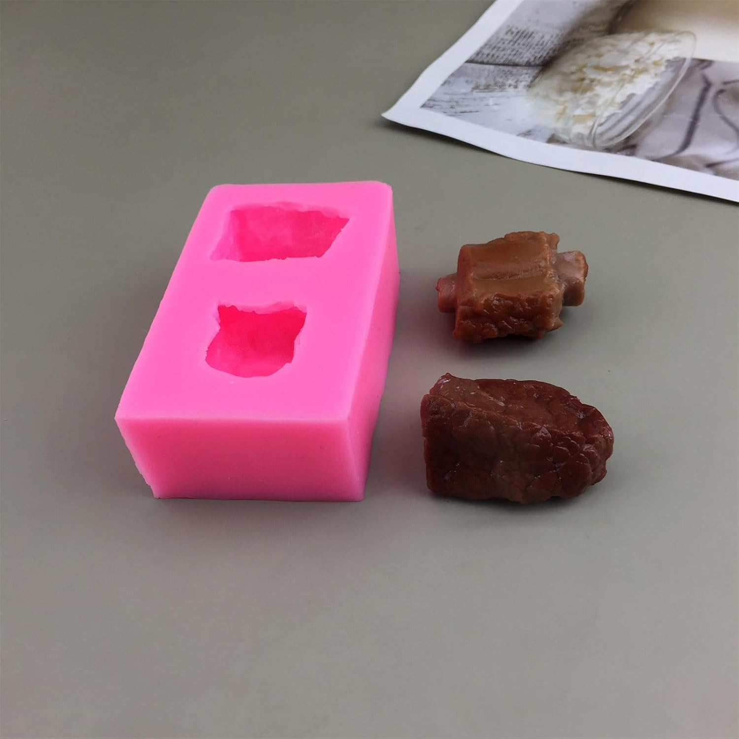 Silicone Mousse Molds Cake Moulds Meat Shaped Dessert Molds Chocolate Molds Cake Decorating Tool for Kitchen Bakings, 15.5*7.7*2.3CM