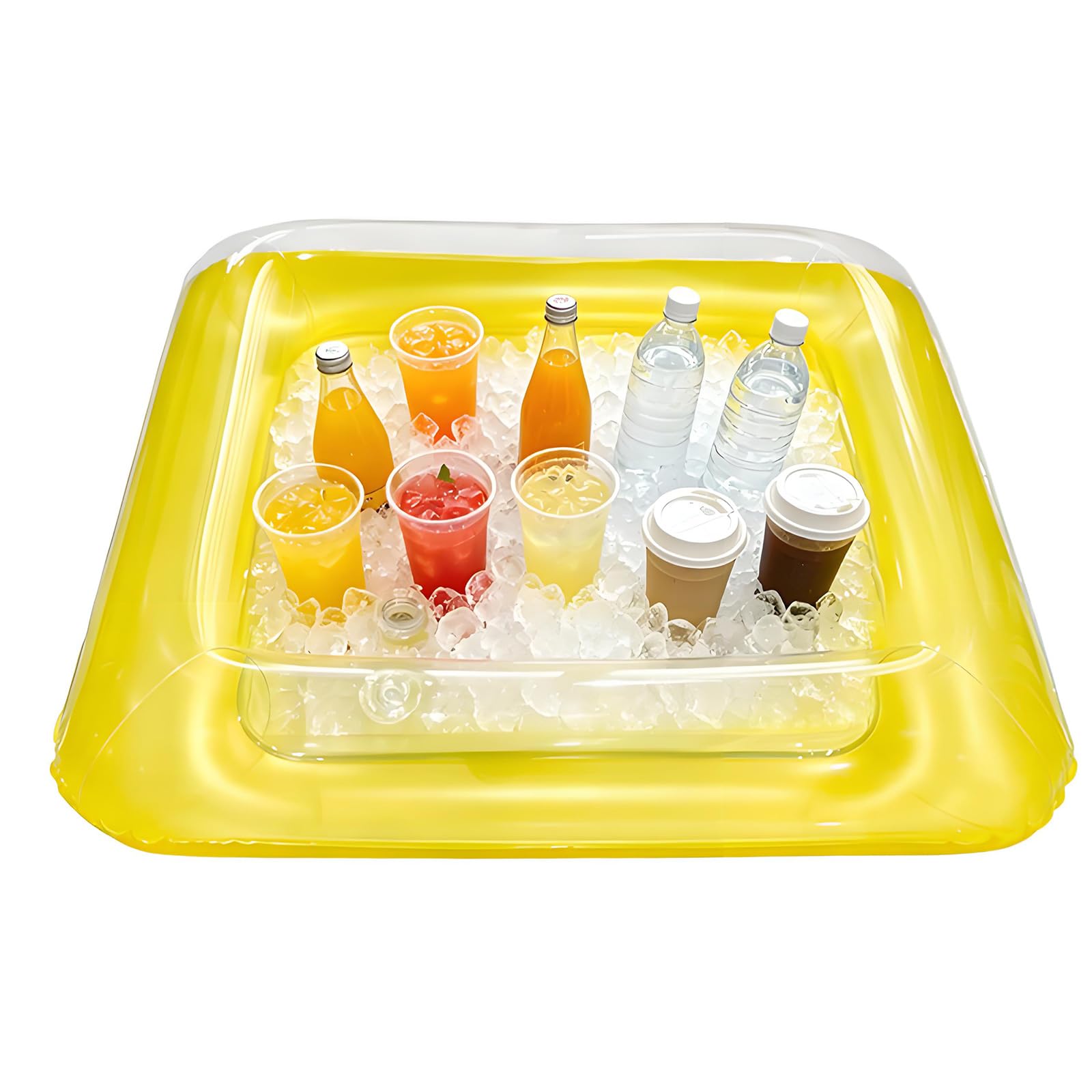 Mekalero Pool Float Tray Ice Tray, Large Capacity for Drink and Food Floating Pool Beverage Holder Inflatable Drink
