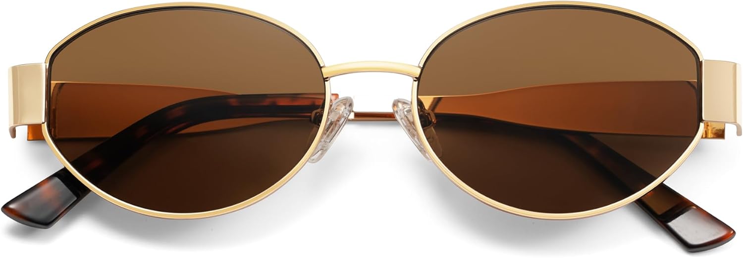 Retro Oval Sunglasses for Women Men Trendy Sun Glasses Classic Shades UV400 Protection AR81052 - Image 3