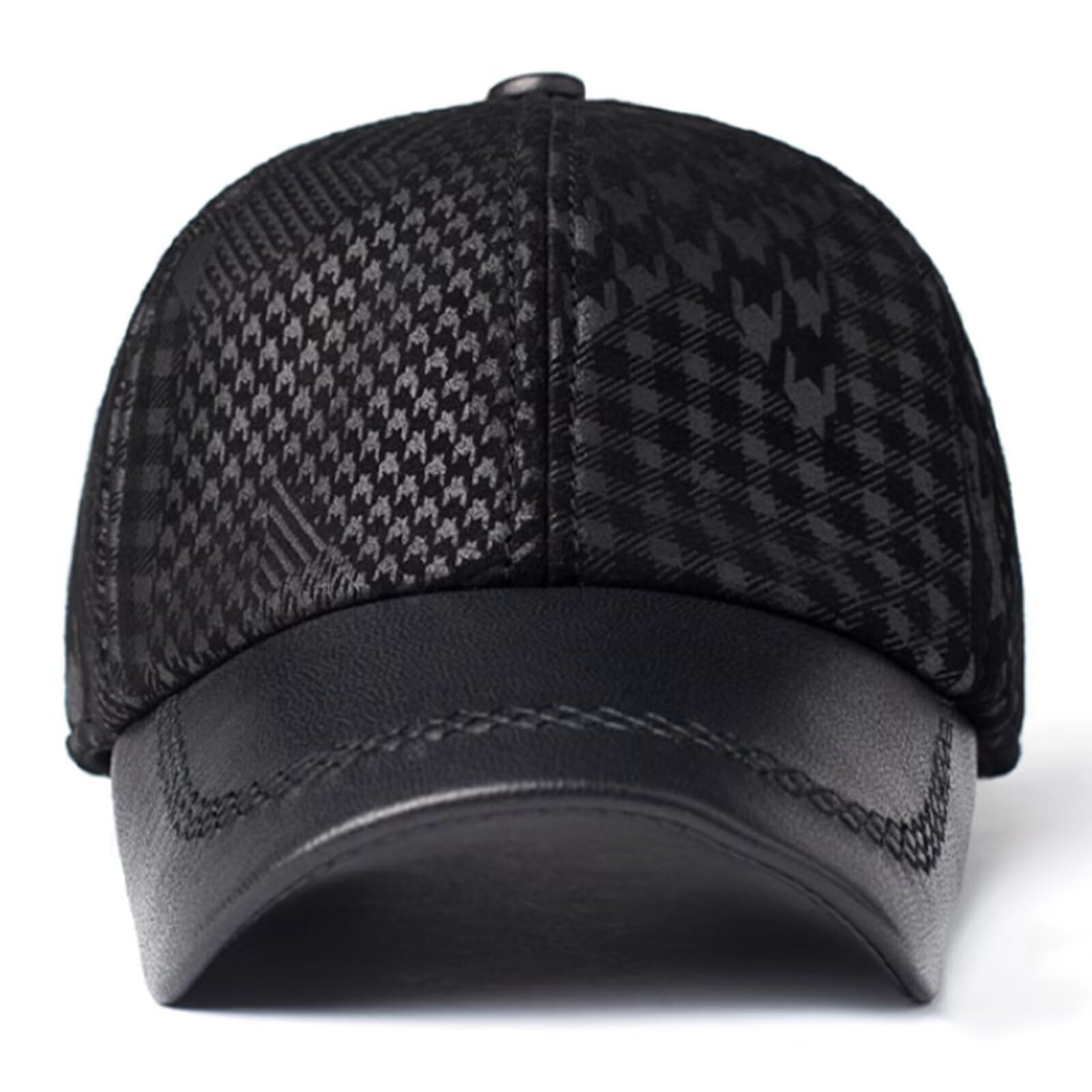 Gorra de Béisbol Hombre Mujer,Gorra de béisbol clásica Ajustable de Cuero Unisex