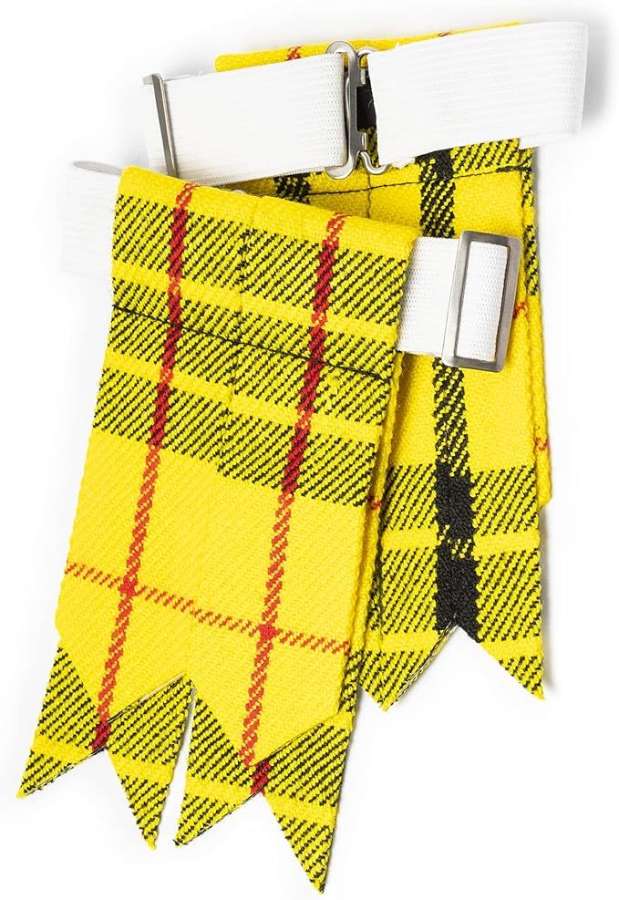 Image of Tartan Kilt Hose Sock Flashes with Heavy Buckle Adjusters