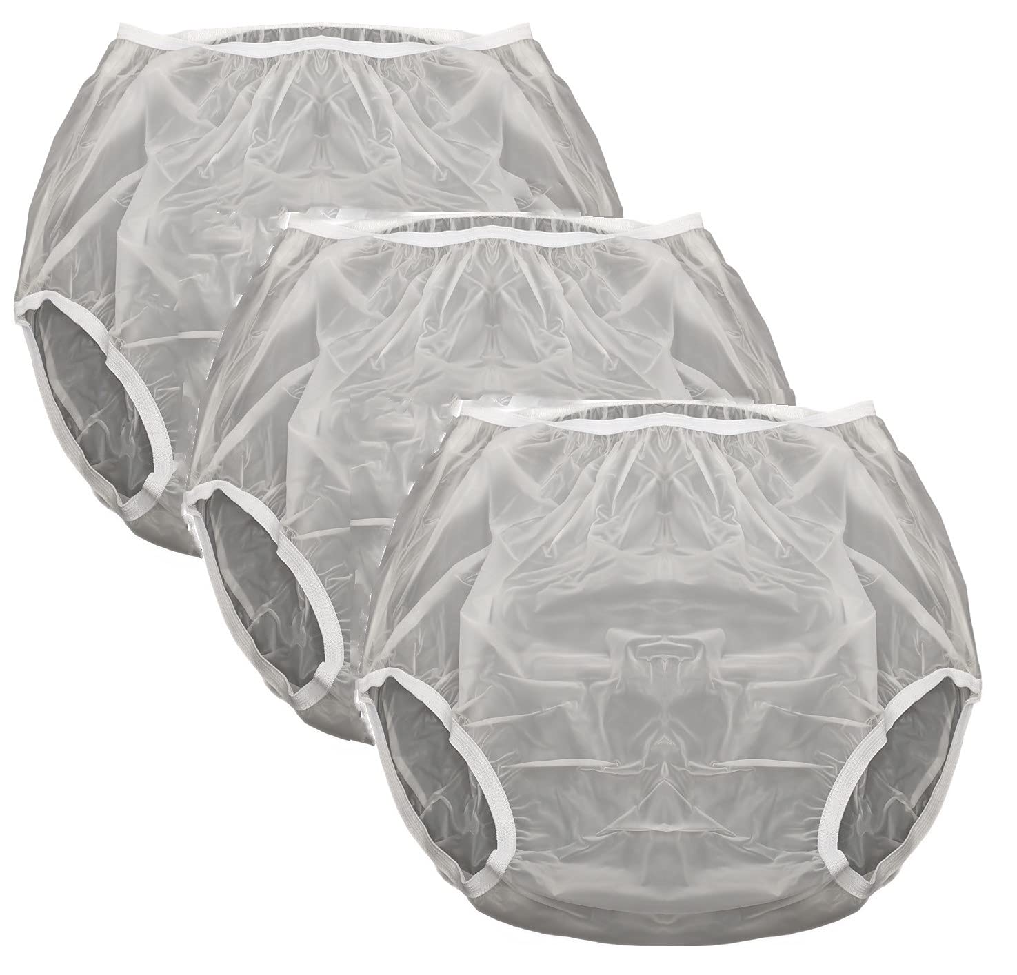 Adult Vinyl Waterproof PullOnCover Incontinence Underpants [Pack of 3