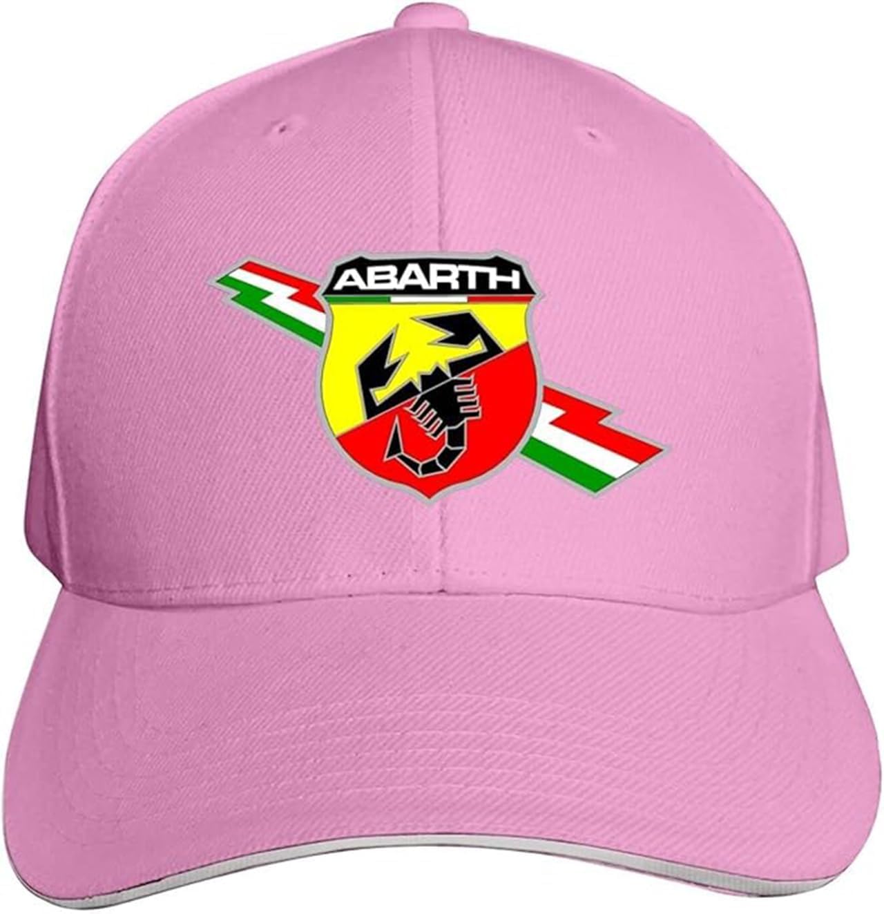 WENINETIES Baseball Cap for Abarth 595C 2012-2016, Personalised Baseball Hat Car Logo Cap Summer Sun Hat Adjustable Travel Hats Trucker Hats-OneSize,Pink