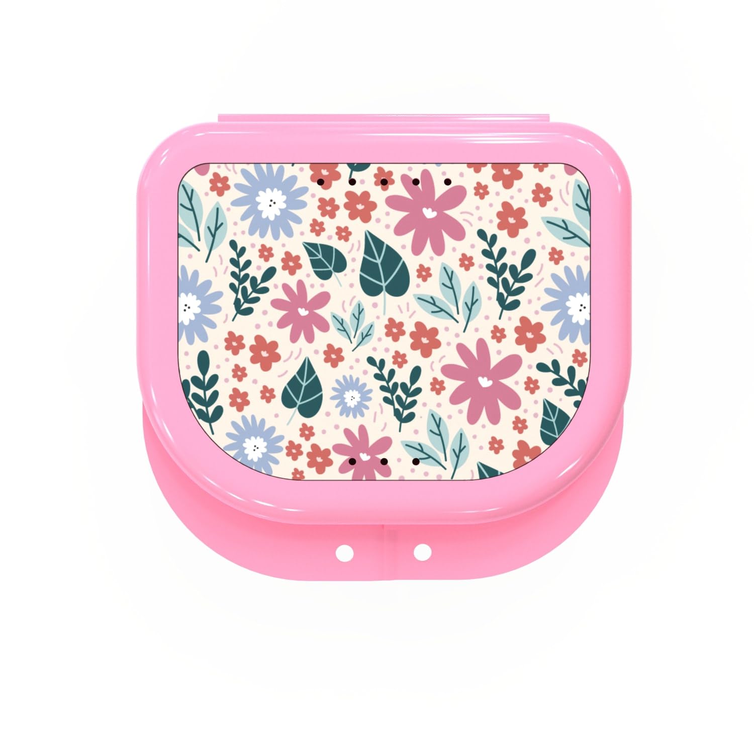 HOUSYLOVE Retainer Case, 1 Pack, Pink, Classic, Scratch Resistant, Snap/Latch Opening, Plastic, Personal Orthodontic Supplies, Storage Box