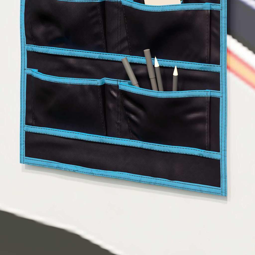 Aufbewahrungstasche Schwarz und Blau Oxford-Gewebe 63,5 x 40 cm leicht und langlebig mit viel Stauraum für Camping, Outdoor, Wandern und Festival Ausrüstung