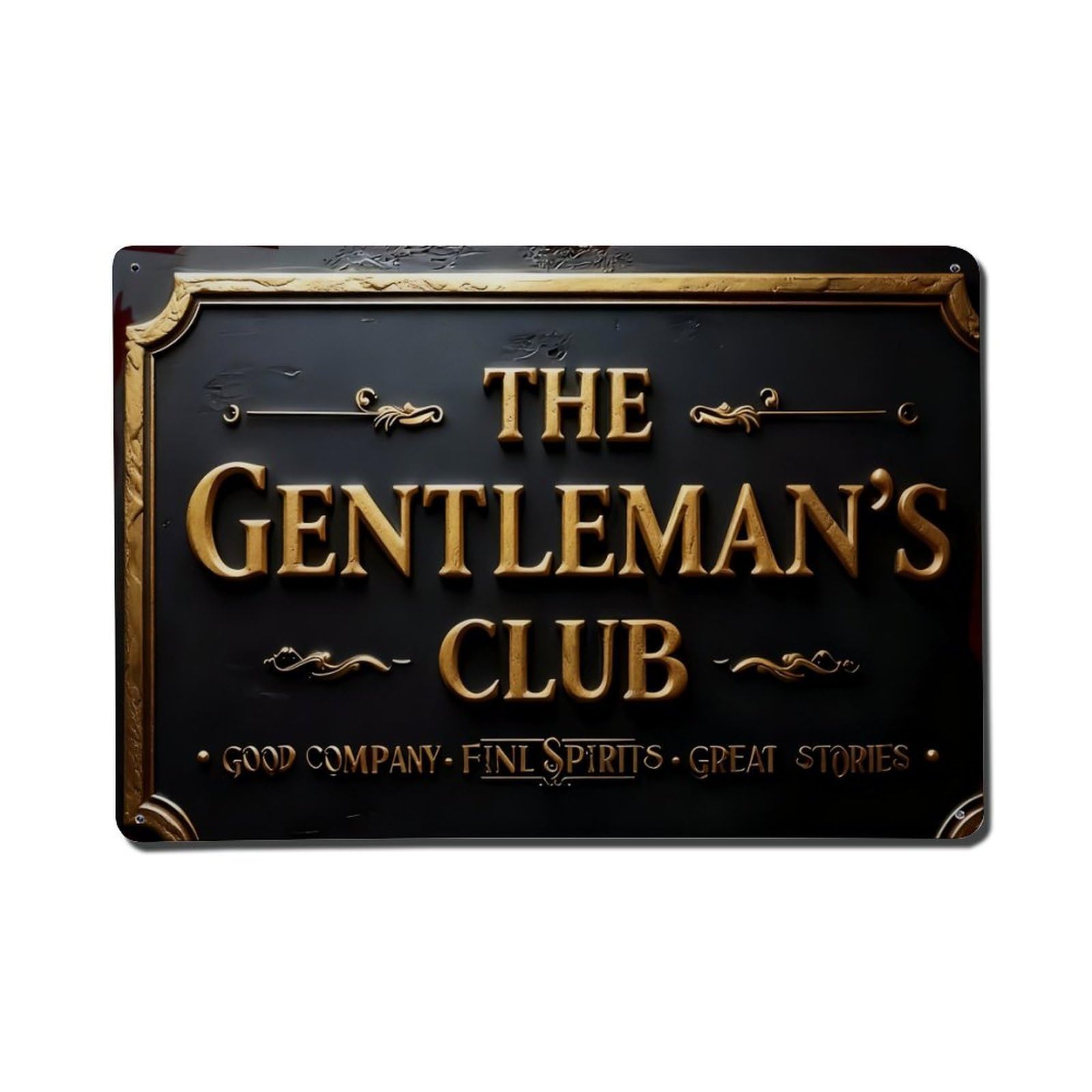 Iageret Vintage The Gentleman's Club Sign Metal Tin Sign Retro Wall Decor, Bar Garage Cafe Kitchen Home Wall Art Poster Decoration 8X12inches