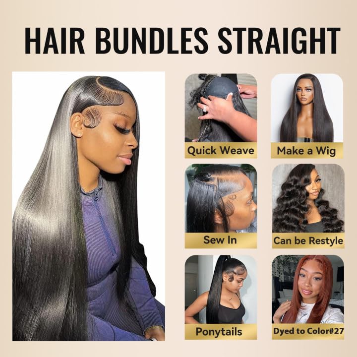 Amazon.com : WEQUEEN Human Hair Bundle 16A Brazilian Virgin  display picture 3