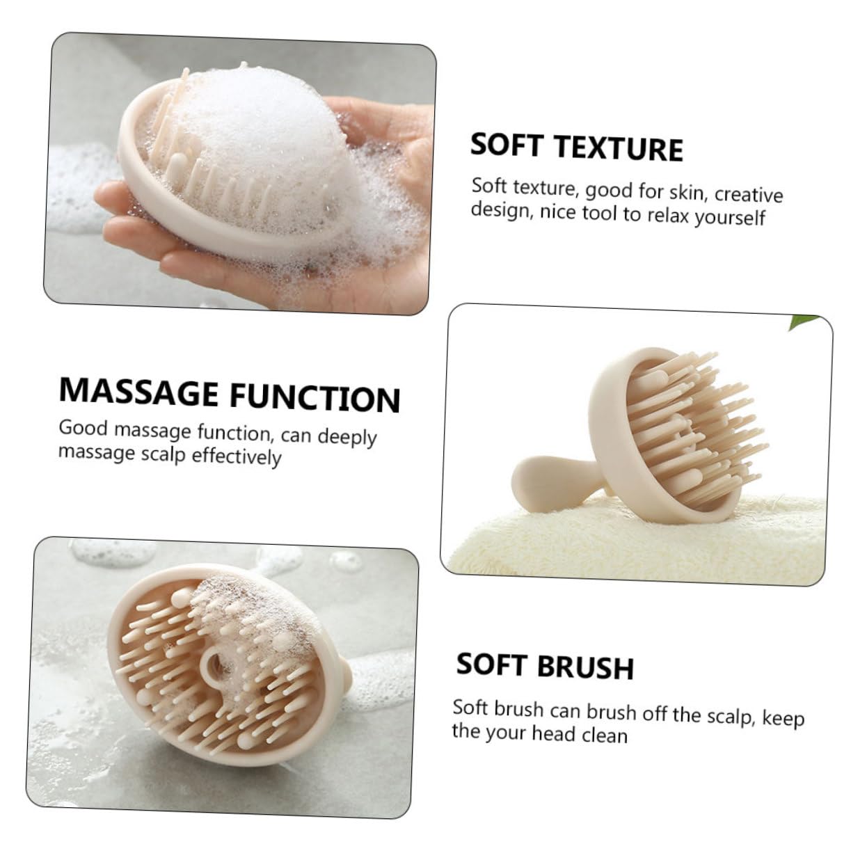 minkissy 4piezas Masajeador De Cabelludo Cepillo De Champú Para Cuidado Del Cabello y Exfoliación Para Masaje y Limpieza Del Cabelludo Eficaz El Cuidado Del Cabello Compacto y