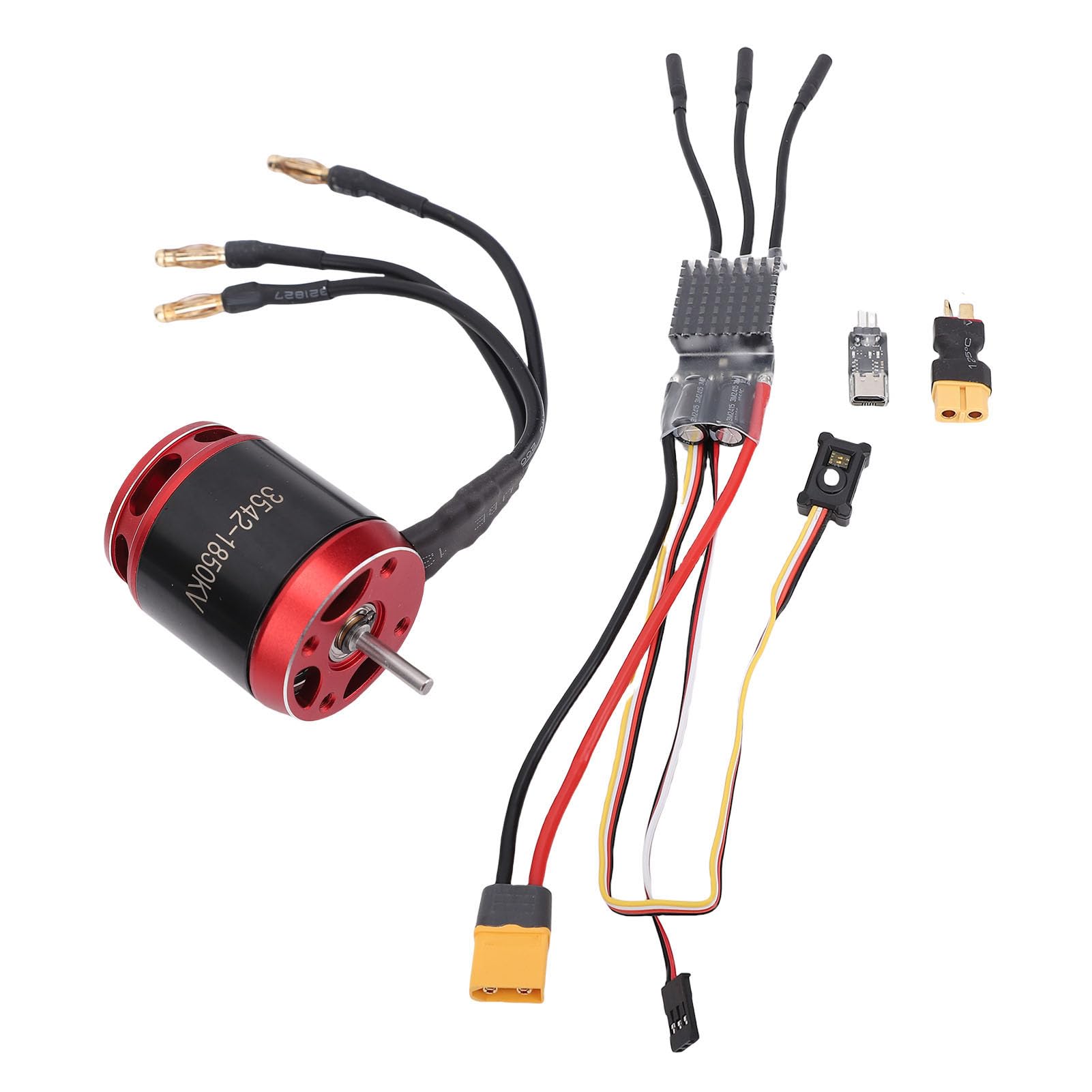 Pongnas Axial SCX10 Zamienny Bezszczotkowy Zestaw Silnika ESC 1850KV 80A Dla/10 Zdalnie Sterowany Samochód Gąsienicowy Ulepszenia Wstępnie Okablowane z 4-stopniowym BEC