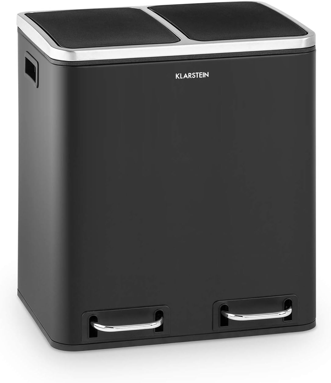 Curver Flip Bin Mülleimer – 50 Liter, Schwarz/silber, 29,4 X 37,6 X 65,3 Cm, Mit Klappdeckel Für Alle Räume