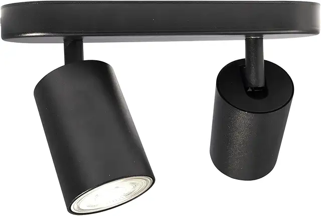 Applique Murale Double : Spot de Plafond 2 Lampes Noir GU10 Moderne