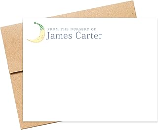 Personalized Stationery for Baby with Moon