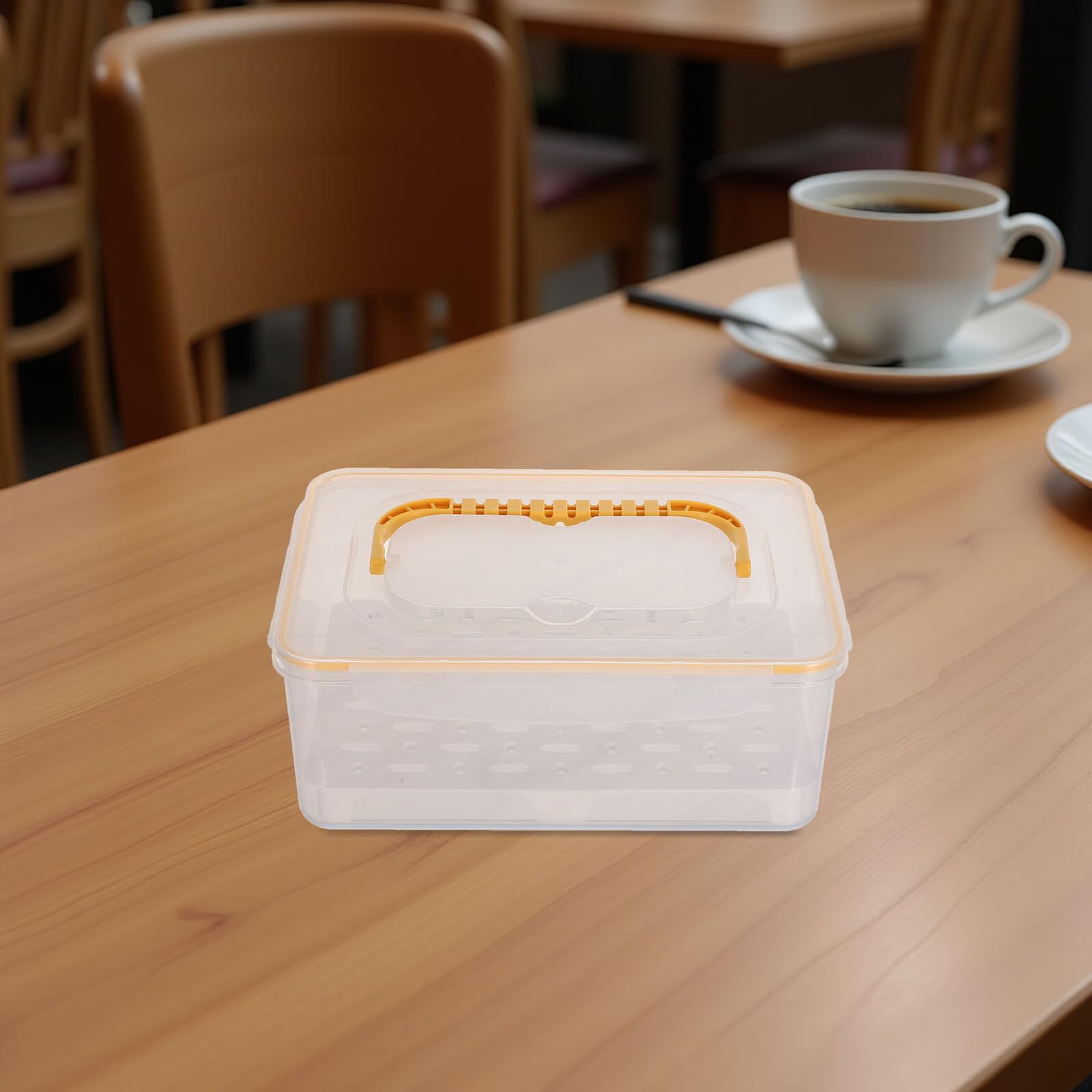 Amosfun Kunststoffbox Transparent mit Deckel und Griff Aufbewahrungsbox für Bänder und Stifte Tragbare Organizerbox für Bastelbedarf und Werkzeuge