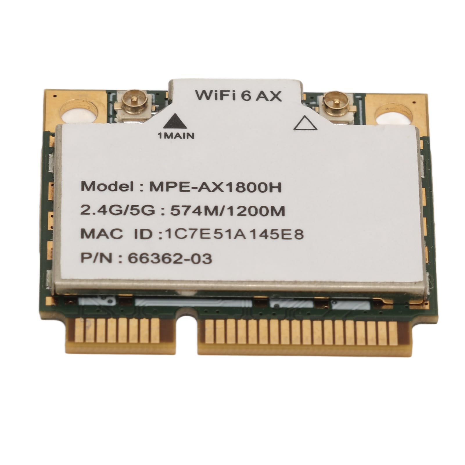 Tarjeta WiFi AX1800H, Bluetooth 5.2 Mini Interfaz PCIE Tarjeta WiFi 6, 2,4 GHz 5 GHz Doble Banda AX1800H WiFi 6 Mini Adaptador PCIE para Windows 10 11 para Linux