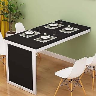Mesa plegable convertible de pared para espacios pequeños, ideal para el hogar, oficina y comedor (80 x 40 cm), color negro