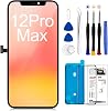 for iPhone 12 Pro Max LCD Panel COF iPhone 12 Pro Max Screen Replacement LCD Front Panel Repair Kit with Disassembly Tools, Compatible with Models A2411, A2342, A2410, A2412 6.7 inches