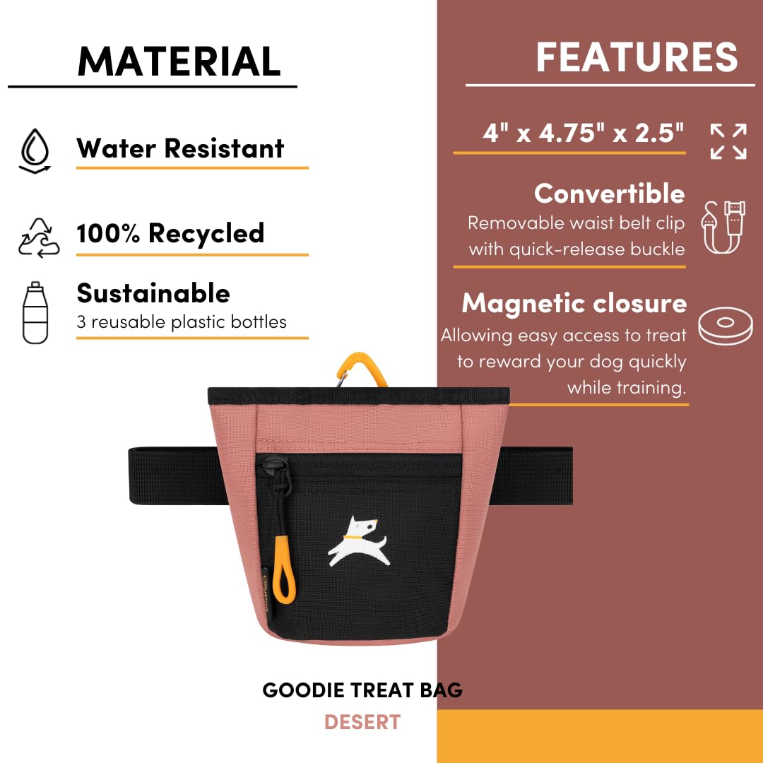 OllyDog Goodie Treat Bag, Dog Treat Pouch, Waist Belt Clip for Hands-Free Training, Magnetic Closure, Dog Training and Behavior Aids, Three Ways to Wear (Desert) - image 7