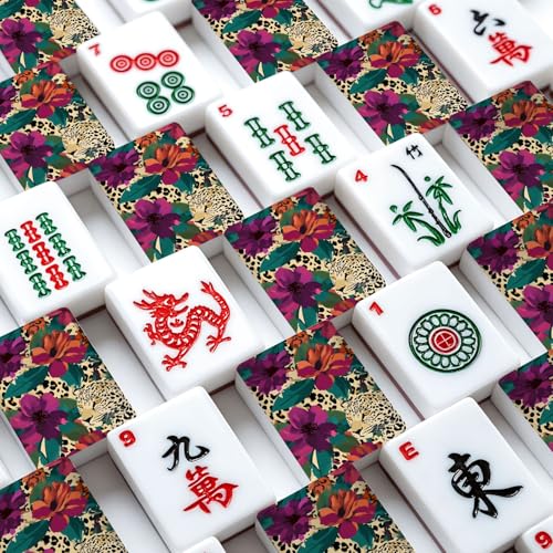 Set de fichas American Mahjong con diseño animal y bolsa miniatura 4