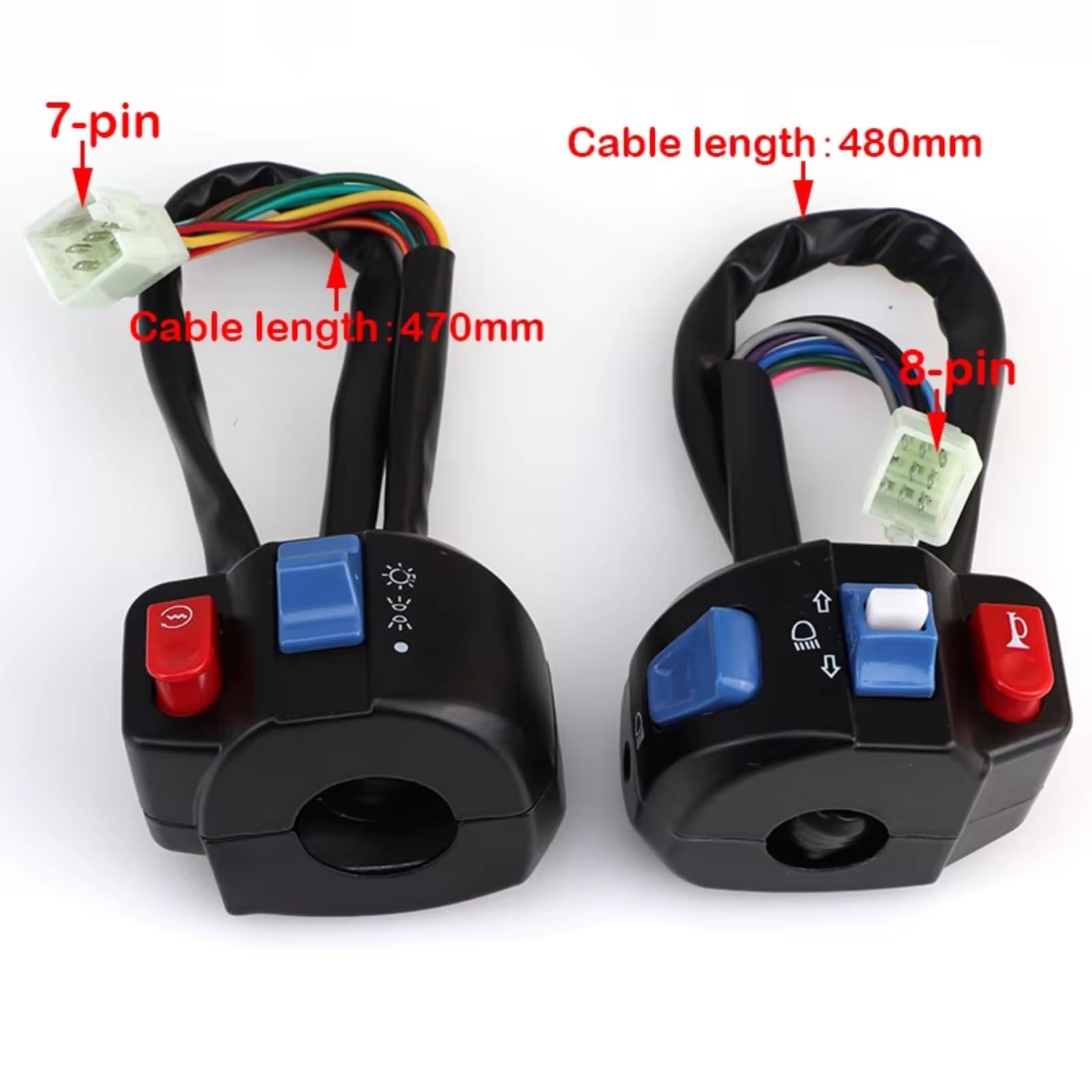 Interruttore Di Controllo Del Manubrio Motociclo Sinistro Destro Accessori Universali Per Scooter Ciclomotori 12V Con Indicatori Direzione A Clacson Blocco Comandi Moto(Left)