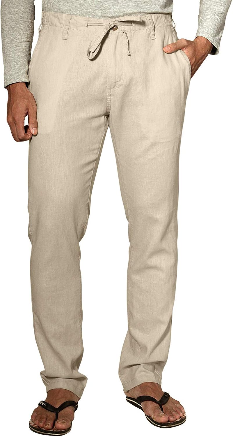 Match Men's Slim Tapered Linen Casual Pants 8059 at Amazon Men’s