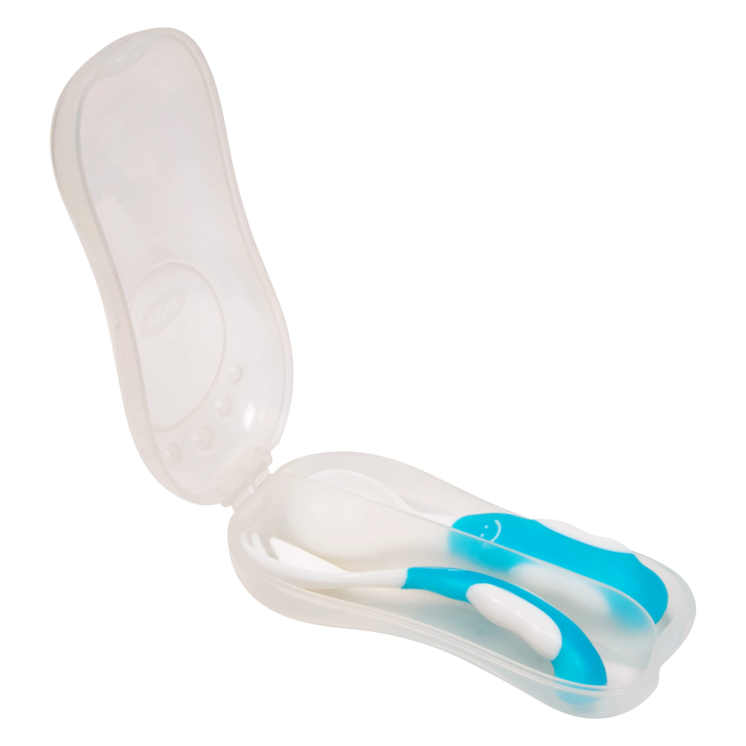 WEOM Baby Spoon and Fork Set with Covering case for Kids(Spoon Set Blue) 1