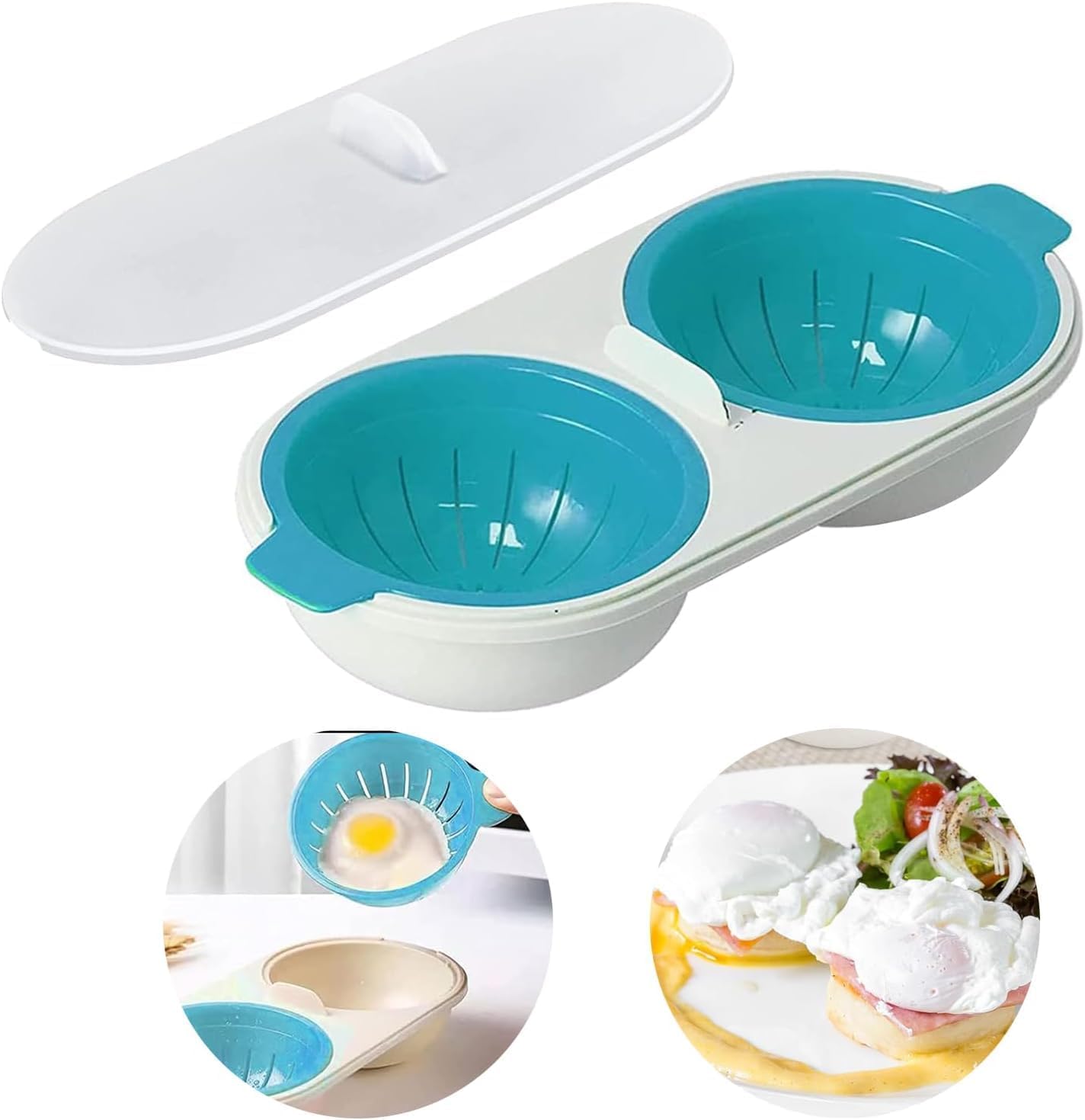 Microwave Egg Poachers, Draining Egg Boiler,Eggs Poacher Cup, Mold Eggs